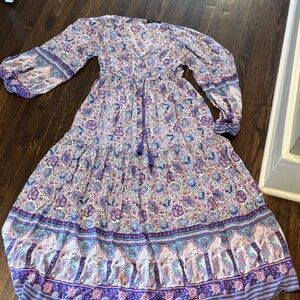 Elegant Purple Floral Maxi Dress